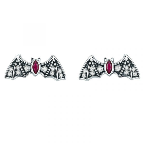 925 silver bat stud earrings