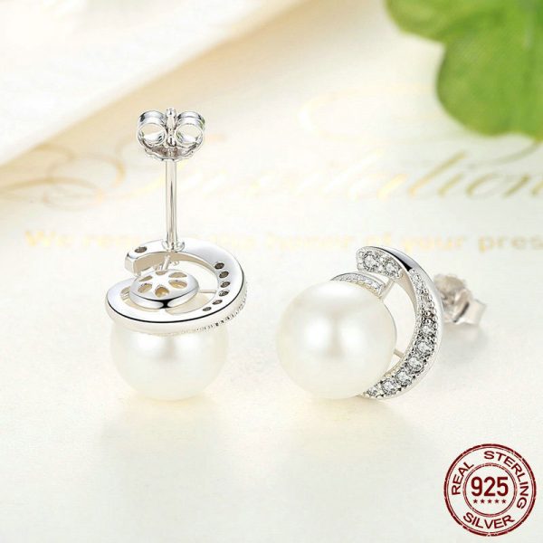 925 silver cz pearl stud earrings didplay2