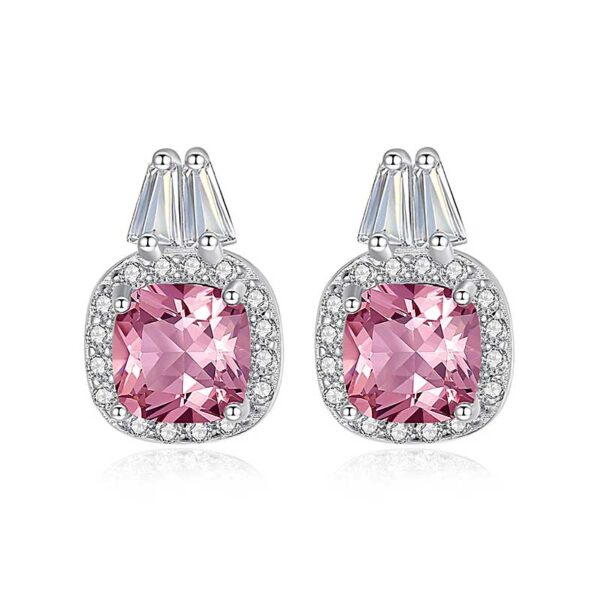 925 Silver Morganite Stud Earrings