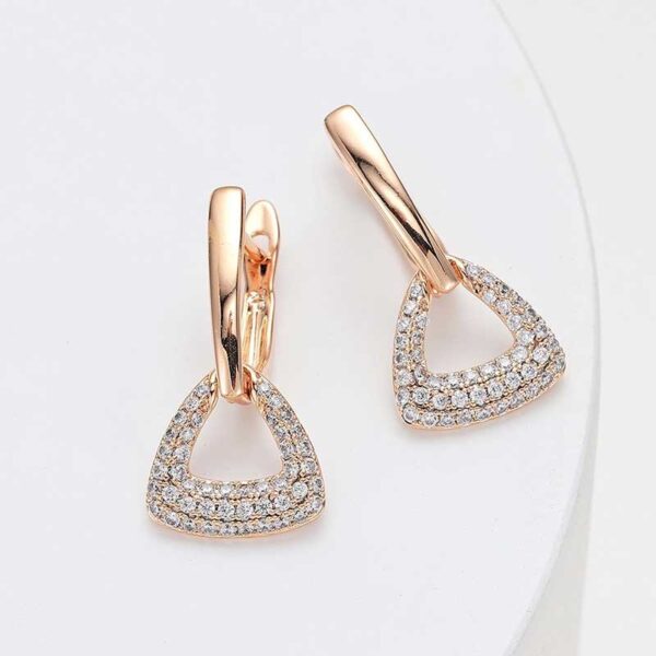 Luxury Crystal Triangle Drop Earrings Display2