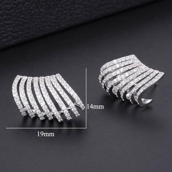 Luxury CZ Elegant Claws Stud Earrings - Dimensions