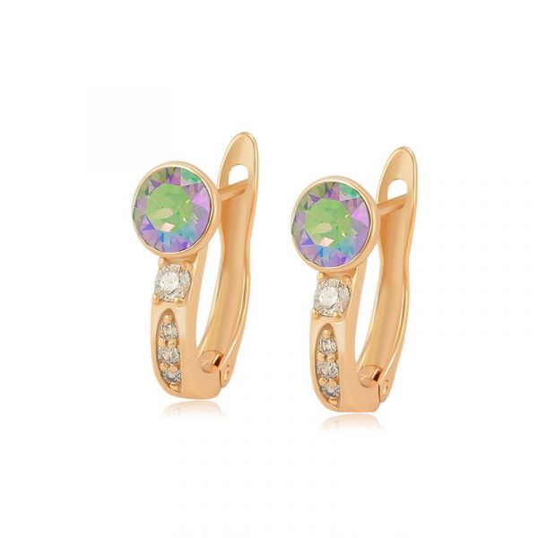 sparkling cz hoop earrings light color