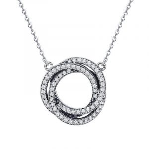 925 silver 3 linked circles necklace