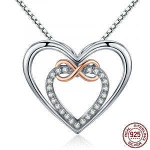 925 silver infinity heart necklace