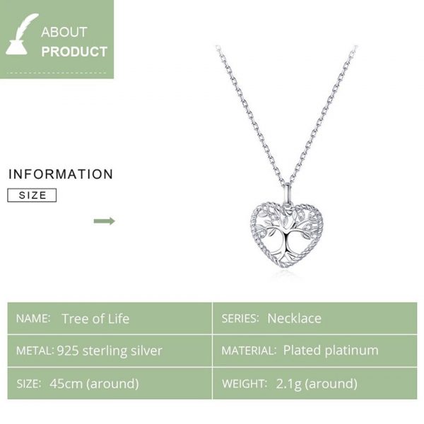 925 silver tree of life pendant necklace info