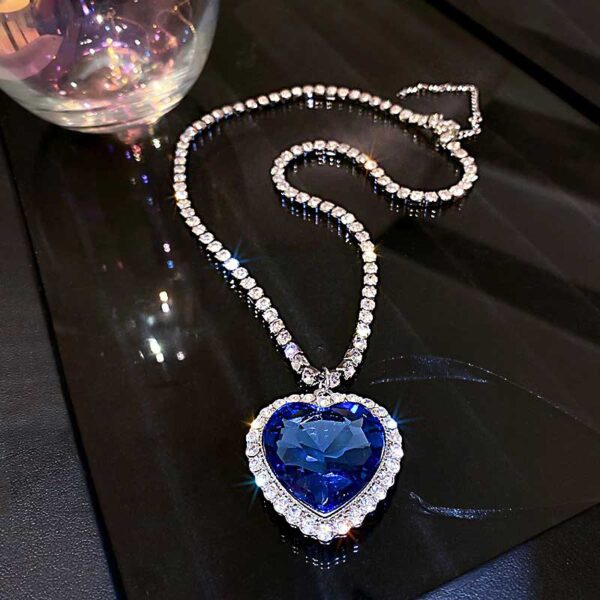 Crystal Heart Pendant Necklace Display3