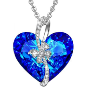 Crystal Heart With Bow Necklace