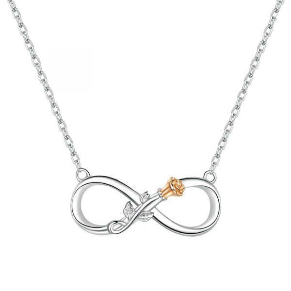 925 silver infinity love necklace