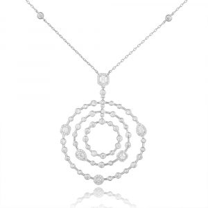 luxury cz geometric shapes necklace silver color