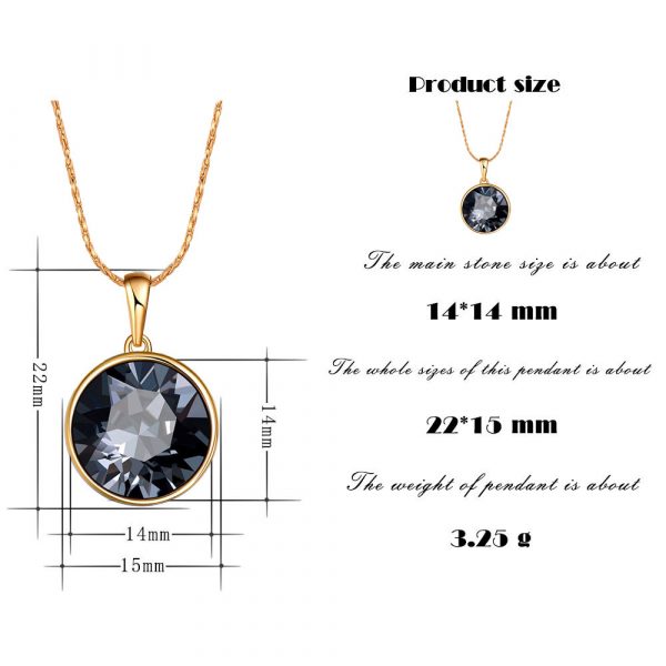 Minimalist Round Crystal Pendant Necklace Info