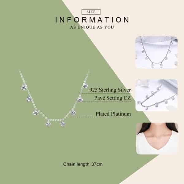 sterling silver 925 cz necklace information