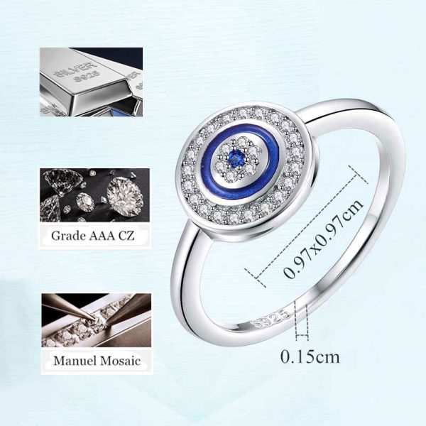 925 sterling silver lucky eye ring info