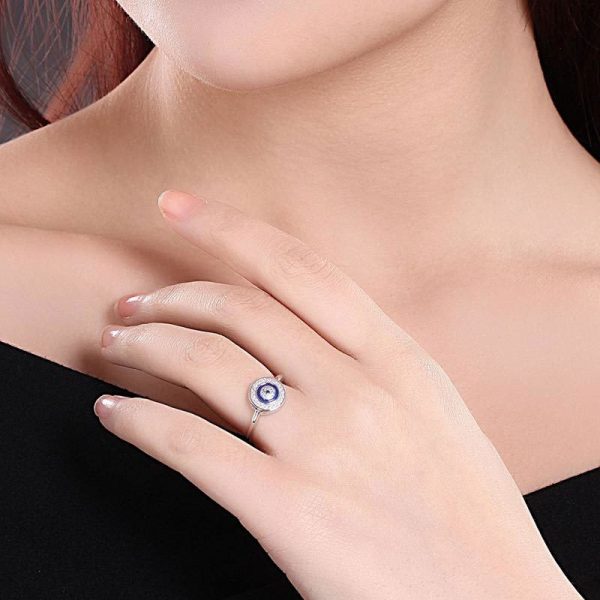 925 sterling silver lucky eye ring worn by model