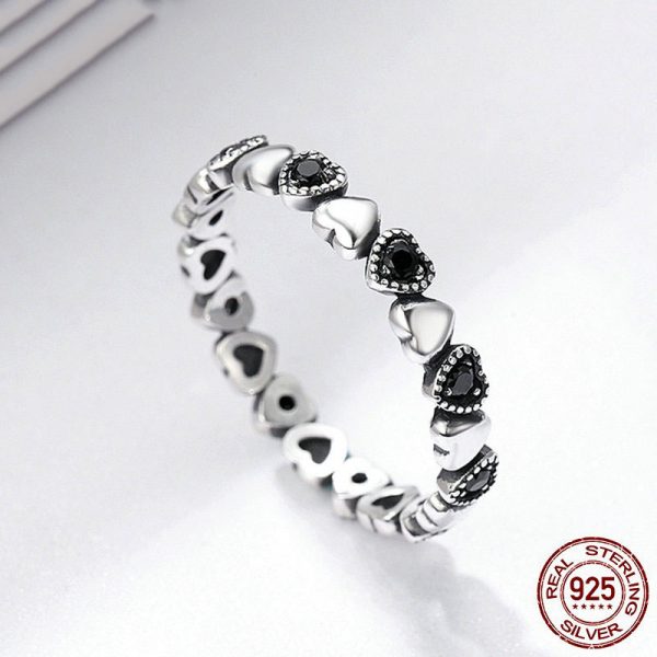 925 sterling silver ring love hearts display