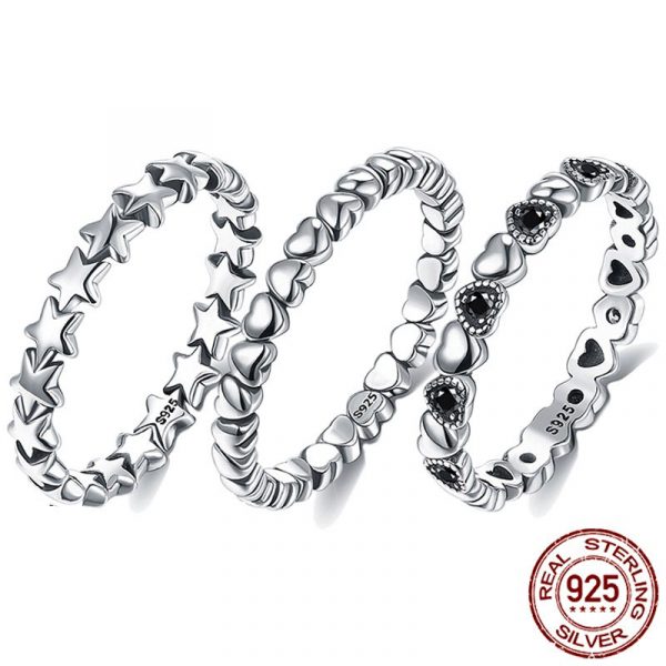 Heart Band 925 Sterling Silver Ring