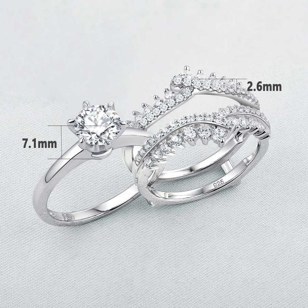 interlocking engagement ring set dimensions 2